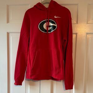 NIKE UNIVERSITY GEORGIA HOODIE SWEATSHIRT RED COTTON SIZE MEDIUM MEN'S BULLDOGS